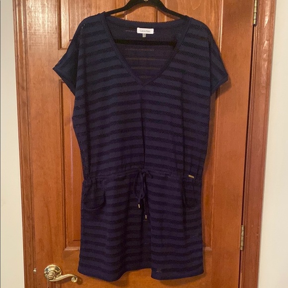 Calvin Klein Navy Beach Bathing Suit Cover Up  size Large/XL - Picture 1 of 2